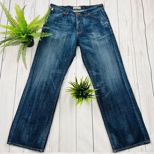 🇺🇸Big Star Fischer Loose Button Fly Factory Faded Jeans Size 32R